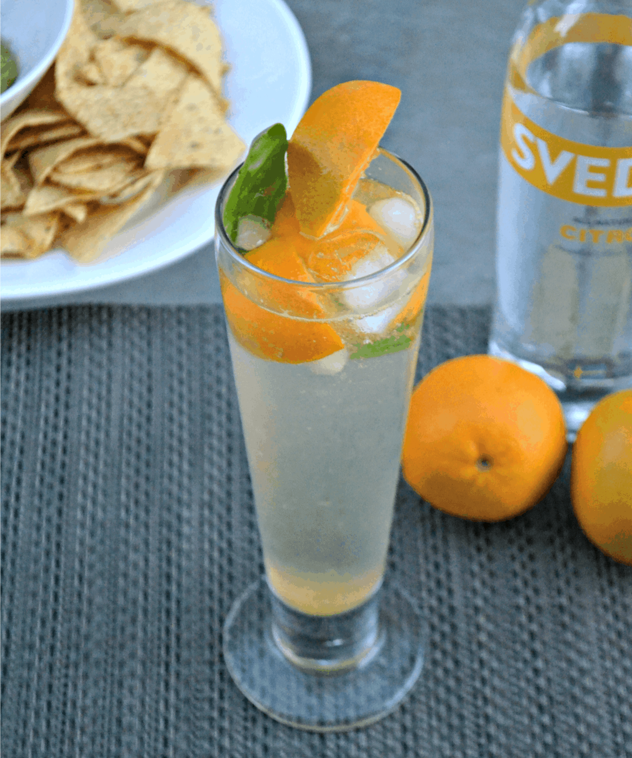 Orange Basil Cocktail Orange Basil Cocktail in a tall glass