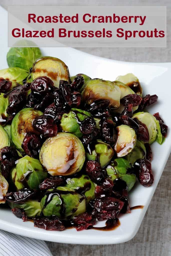 a plate of cranberry brussels sprouts
