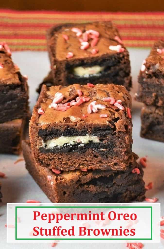 oreo stuffed brownies on a plate