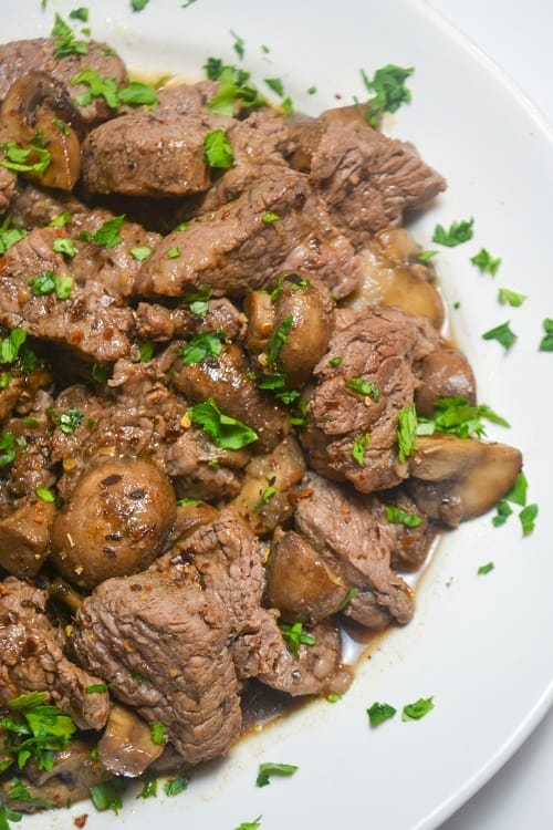 Beef Tips and Mushrooms - Jersey Girl Cooks - Easy Dinner