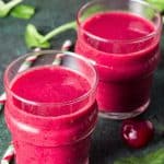 Vegan Cherry Smoothies with almond milk are very refreshing!
