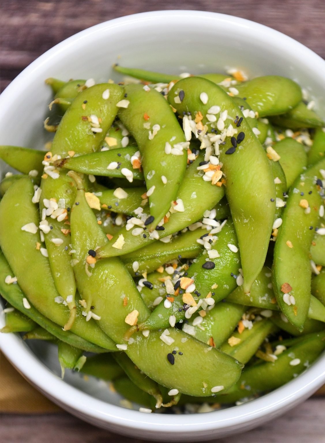 Steamed Edamame with Everything Bagel Seasoning Jersey Girl Cooks