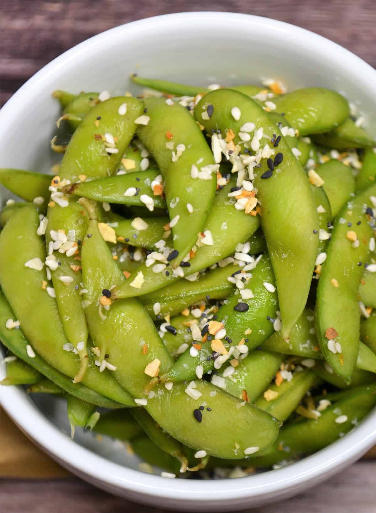 Steamed Edamame with Everything Bagel Seasoning Jersey Girl Cooks