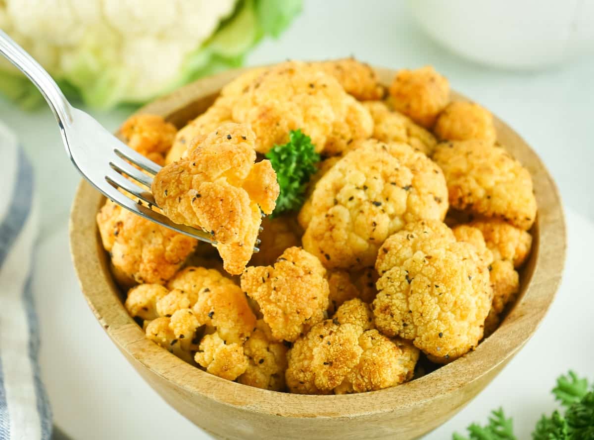 Easy Air Fryer Cauliflower Recipe No Breading Jersey Girl Cooks