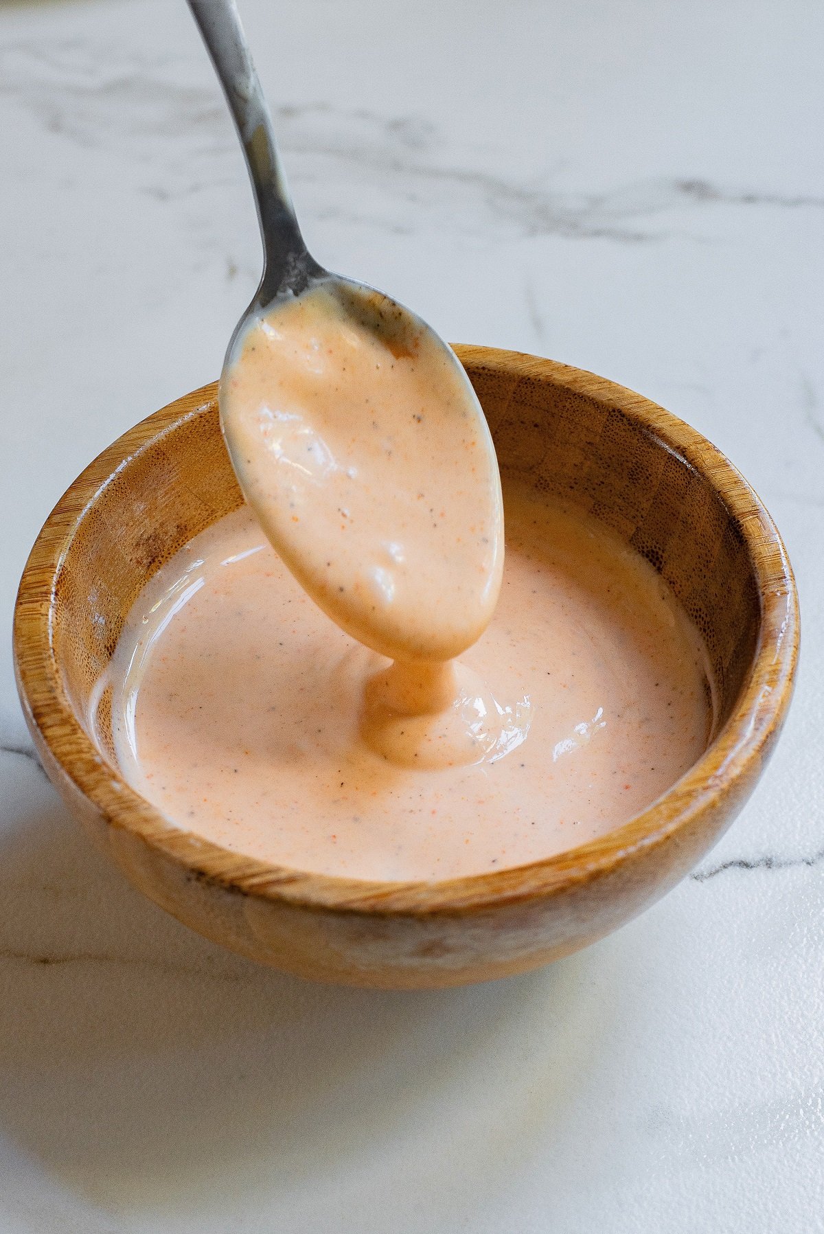 Spicy mayonnaise dressing for kani salad. 