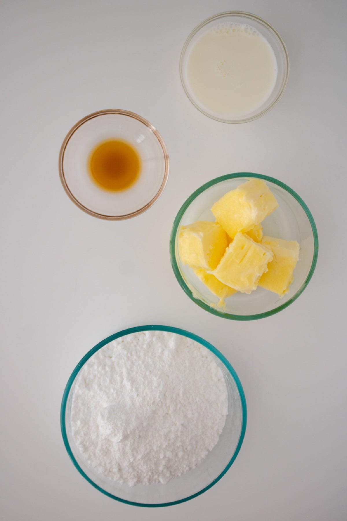 Ingredients needed for american buttercream.