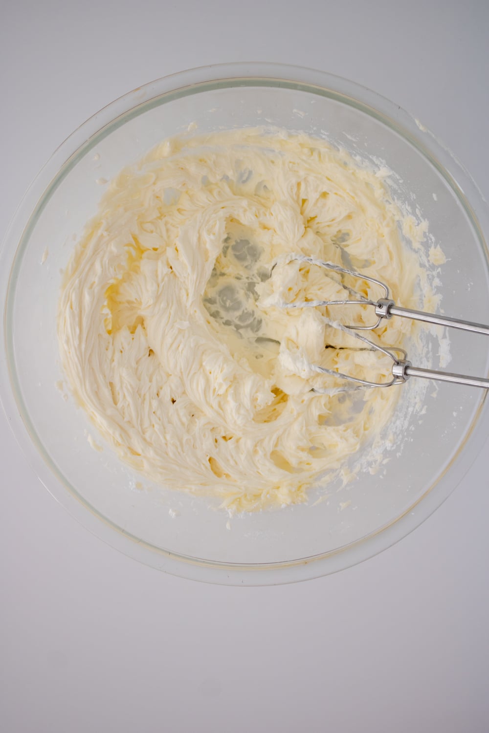 Whip american buttercream until light and fluffy.
