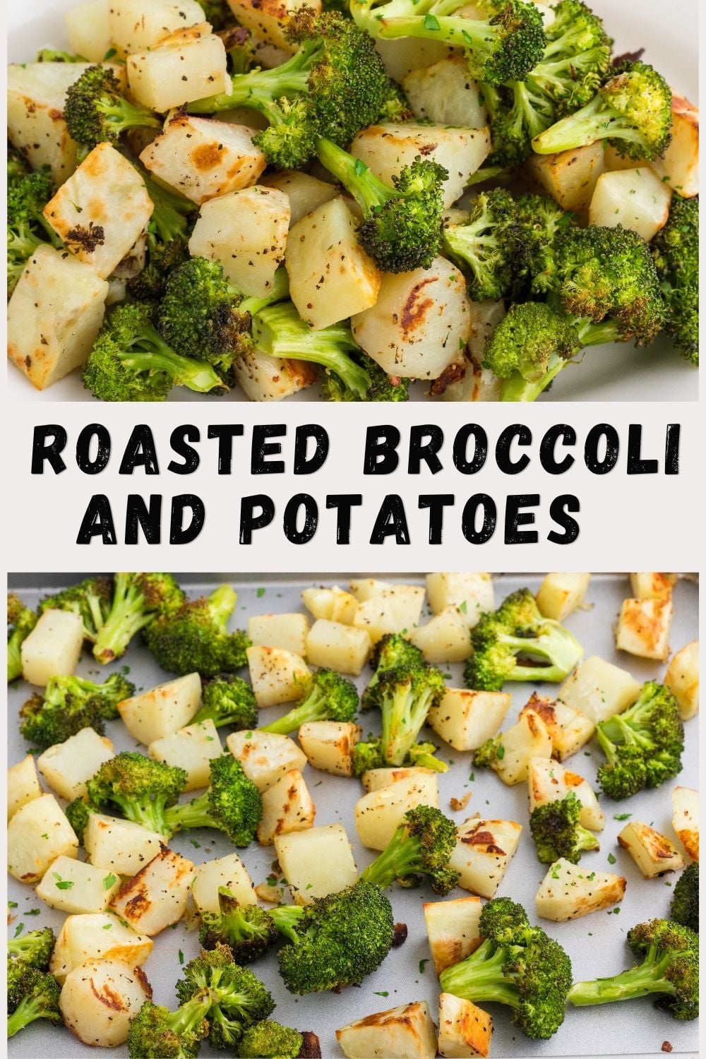Two photos of the recipe with text overlay for social media purposes.
